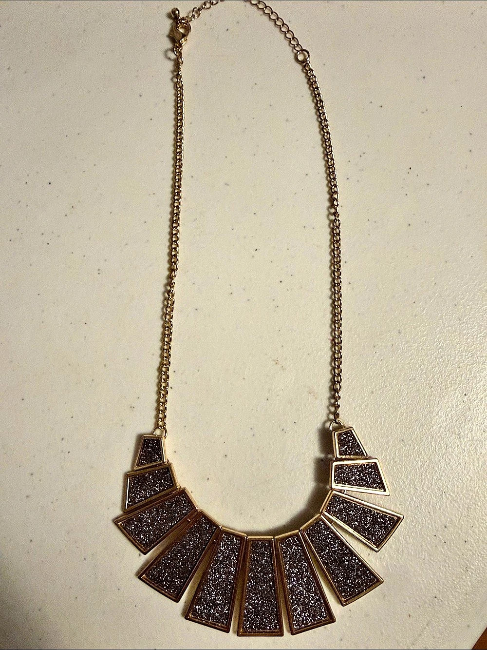 Statement Pendant Necklace in Brown & Gold Like New